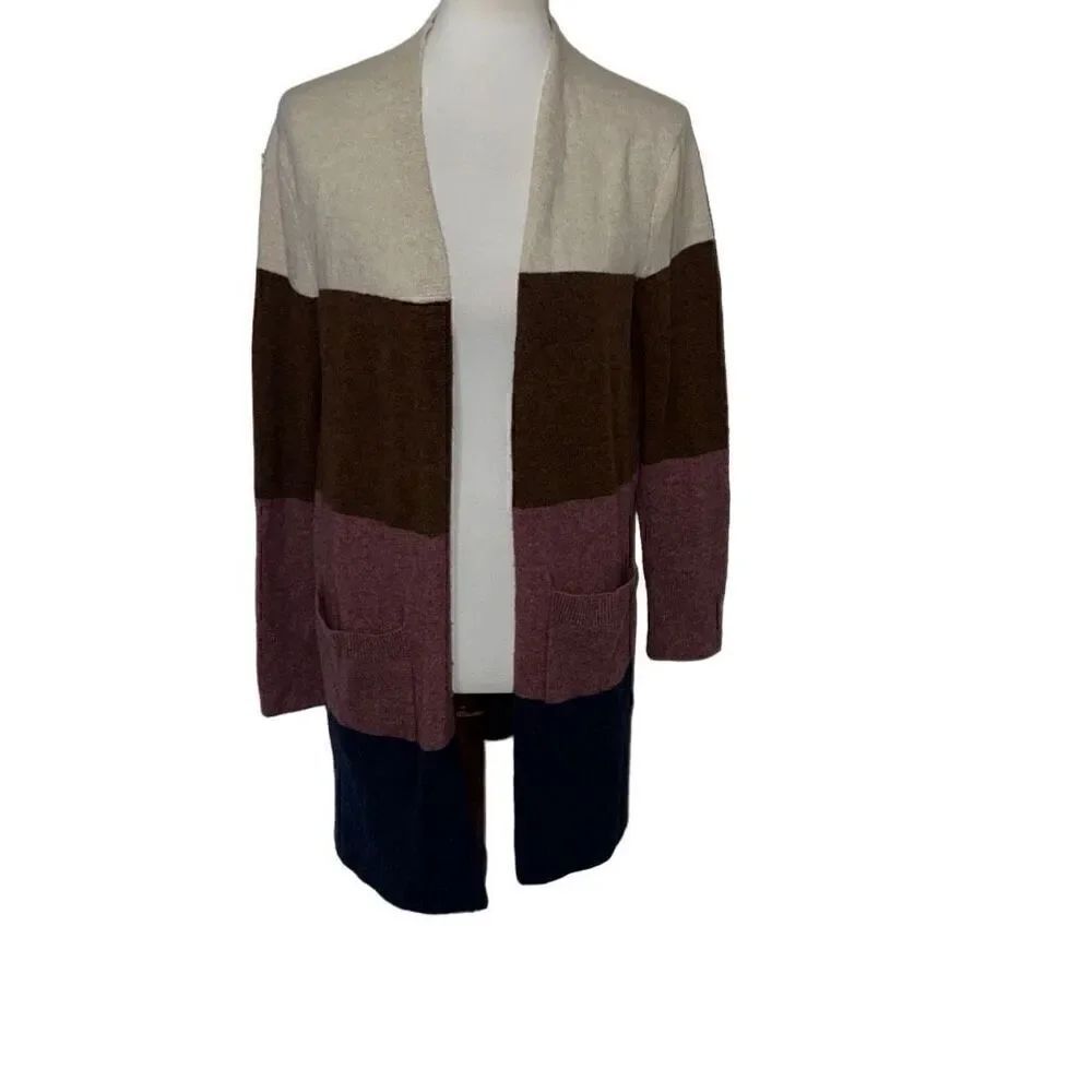 Madewell Kent Striped Cardigan Sweater in Coziest Yarn Merino Wool Alpaca sz XS
